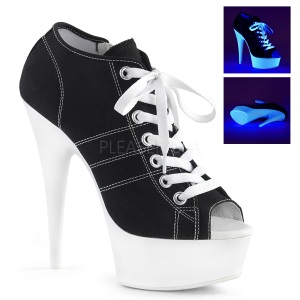 Black Neon 15 cm DELIGHT-600SK-01 Canvas high heels chucks