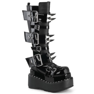 Patent 11,5 cm BEAR-215 emo alternative womens boots pyramid platform in black
