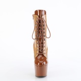 ADORE-1020DC - 18 cm platform high heel boots patent toffee