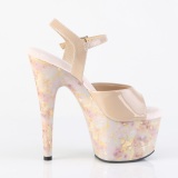 Beige 18 cm ADORE-709 pleaser platform high heels sandals shoes