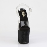 Black 20 cm RAZZLE-808WR platform pole dance high heel sandals