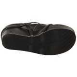 Black Leatherette 13 cm POISON-25-1 lolita ankle boots wedge platform
