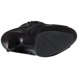 Black Matte 15 cm DELIGHT-1033 Open Toe Platform Ankle Calf Boots