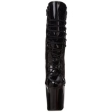 Black Shiny 18 cm XTREME-1020 womens platform soled ankle boots
