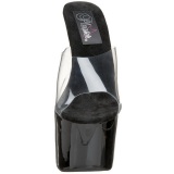 Black Transparent 18 cm PLEASER SKY-301 Platform High Mules