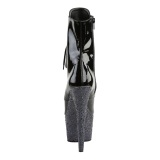 Black glitter 18 cm Pleaser ADORE-1020LG Pole dancing ankle boots