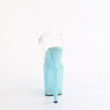 Blue 20 cm 808RRS Pole dance high heels shoes rhinestones platform