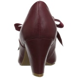 Burgundy 6,5 cm WIGGLE-32 retro vintage cuben heels maryjane pumps