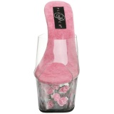 Fuchsia Transparent 18 cm ADORE-701FL Platform High Mules