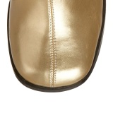 Golden boots block heel 7,5 cm - 70s years style hippie disco gogo under kneeboots vinyl