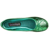 Green STAR-16G glitter flat ballerinas womens shoes