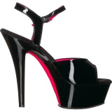 Patent 15 cm KISS-209TT High Heeled Sandal Neon Platform
