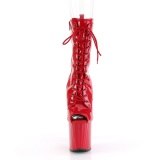 Patent 19 cm ENCHANT-1041 open toe ankle boots red