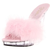 Pink Transparent 13 cm Fabulicious LIP-101-8 Platform High Mules