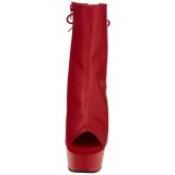 Red Matte 15 cm DELIGHT-1018 Platform Ankle Calf Boots