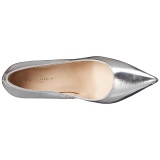 Silver Matte 10 cm CLASSIQUE-20 pointed toe stiletto pumps
