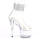 Silver rhinestone 18 cm ADORE-724RS-02 pleaser high heels with ankle cuff