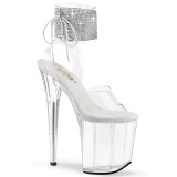 Transparent 20 cm FLAMINGO-2RS pleaser high heels with ankle straps