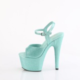 Turquoise 18 cm ADORE-709GP glitter platform sandals shoes