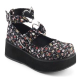 Vegan 6 cm DemoniaCult SPRITE-02 Canvas gothic mary jane pumps