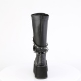 Vegan 9 cm DAMNED-220 emo knee high women boots platform with laces