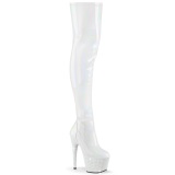White 18 cm BEJ-3000-7 Hologram exotic pole dance overknee boots