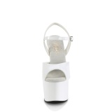 White sandals platform 18 cm PASSION-709 pleaser high heels sandals