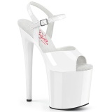 White sandals platform 20 cm NAUGHTY-809 pleaser high heels sandals